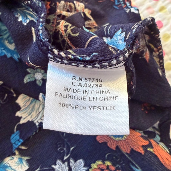 Papillon Ruffle Floral Print Dress-Size Large-Side Zipper - Picture 9 of 11